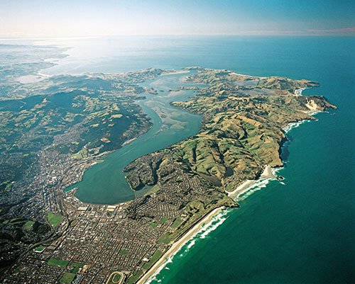 Aerial image of New Zealand coastline