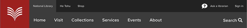 Alexander Turnbull website navigation panel