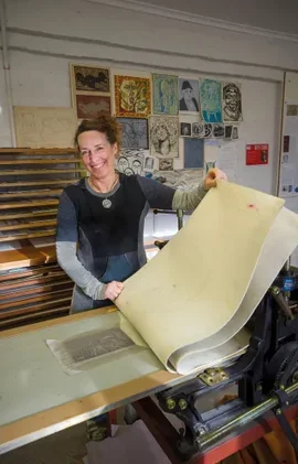 Caroline Peacock in her artist studio