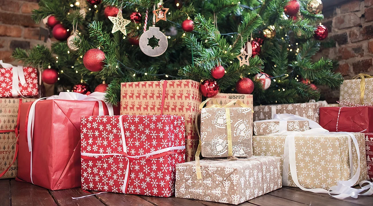 Christmas presents under tree