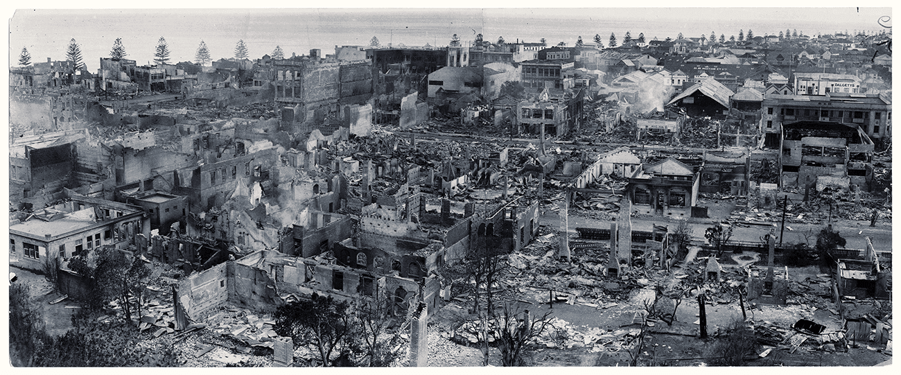An image of Napier destroyed after the 1931 earthquake