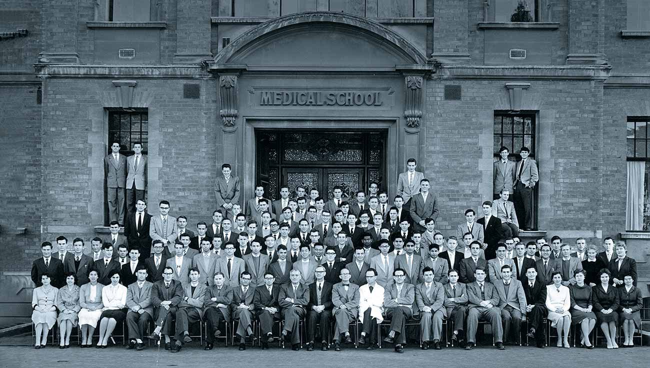 Dr Carol Shand with University of Otago class in 1958