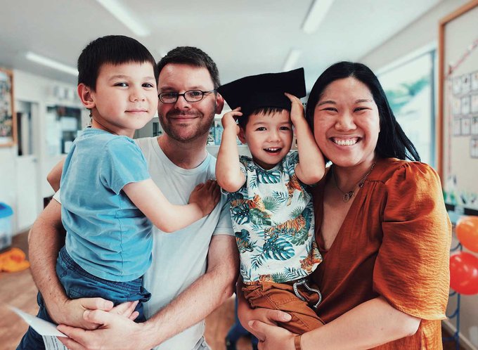 Dr Jin Russell with her family