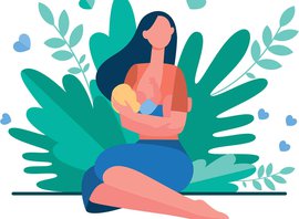 Illustration-of-mother-breastfeeding-her-baby-while-sitting-in-front-of-plants.jpg