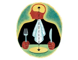 Illustration of someone ready to eat with a knife and fork listing.webp