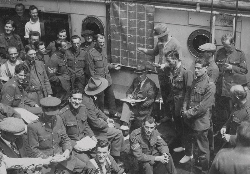 New Zealand soldiers on a ship in 1919 photo credit Te Papa photographer Herbert Green