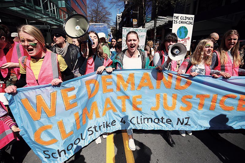 Students at the School Strike 4 Climate