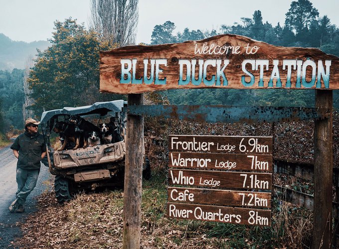 Welcome to Blue Duck Station roadside sign