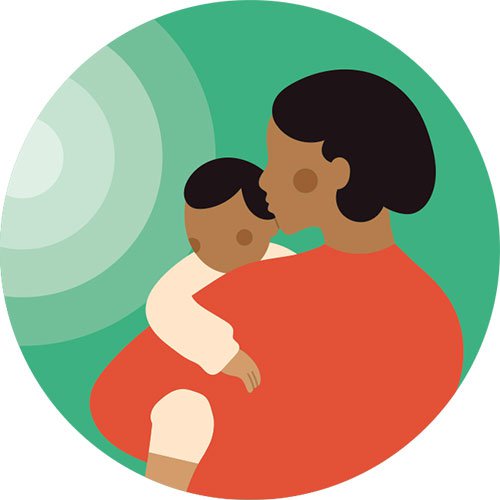 Infographic of a mother and baby