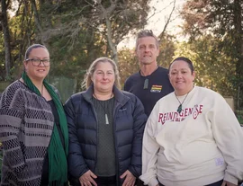 Papatūānuku Support Services co-founder Renee Kingi (left), with Julia Fonotia, Nick Chater and co-founder Weranika Te Koru - listing