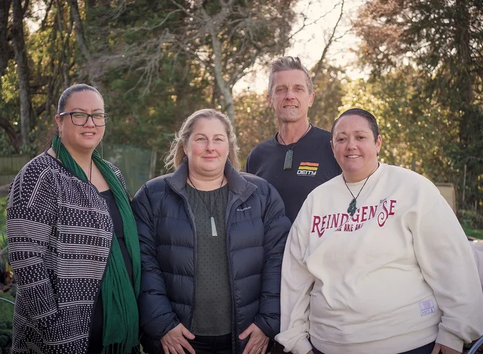 Papatūānuku Support Services co-founder Renee Kingi (left), with Julia Fonotia, Nick Chater and co-founder Weranika Te Koru - listing